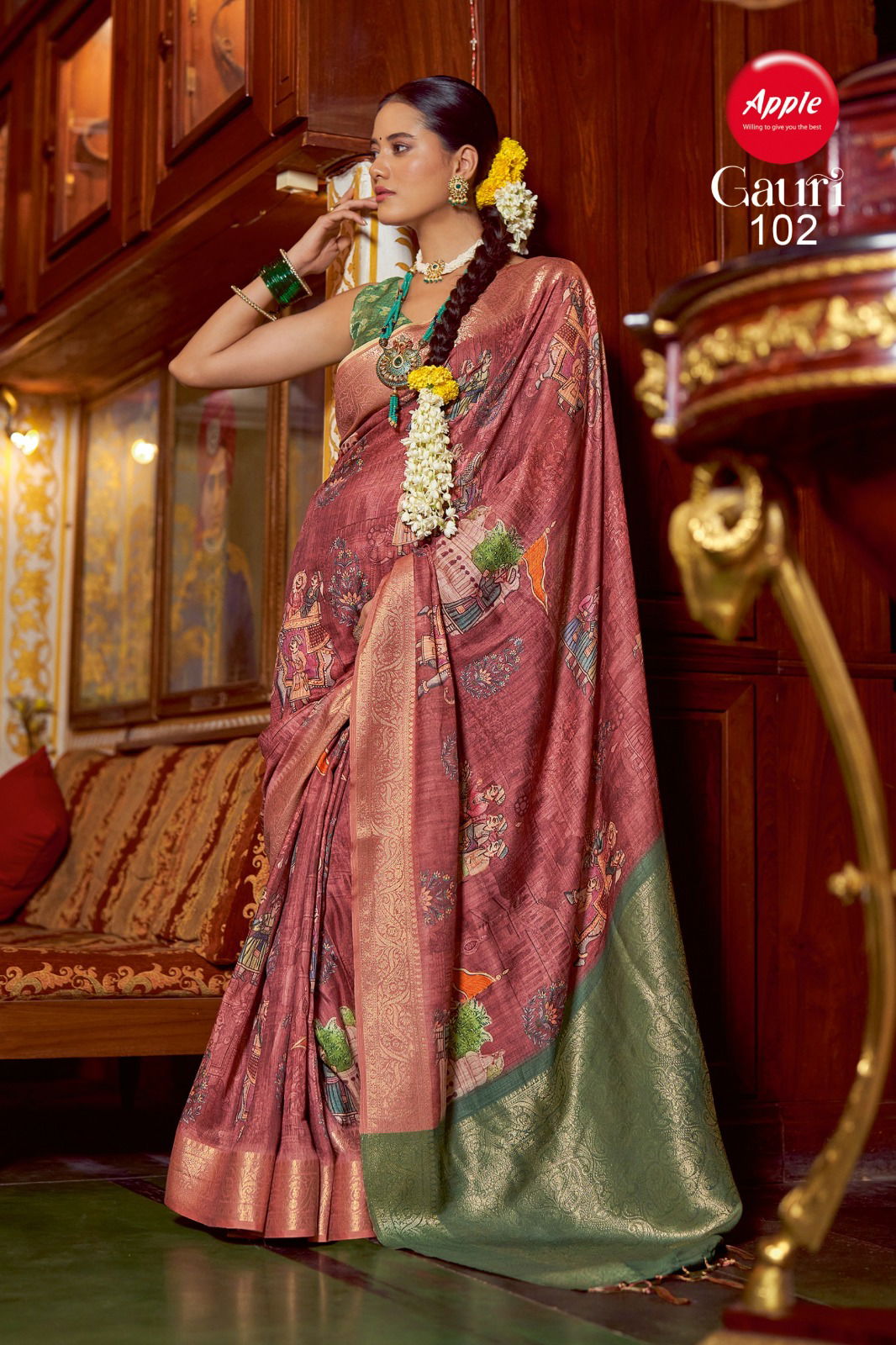 Gauri Vol 1 By Apple Smooth Silk Wedding Wear Sarees Suppliers In India